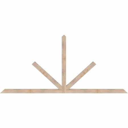 Ekena Millwork Saratoga Smooth Timber Gable Bracket, Douglas Fir, 108"W x 49"H x 3 1/2"D x 3 1/2"F, 11/12 Pitch GBW108X49X0404SAR00SDF